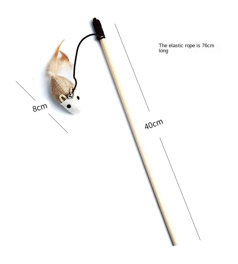 Interactive Feather Cat Wand Toy